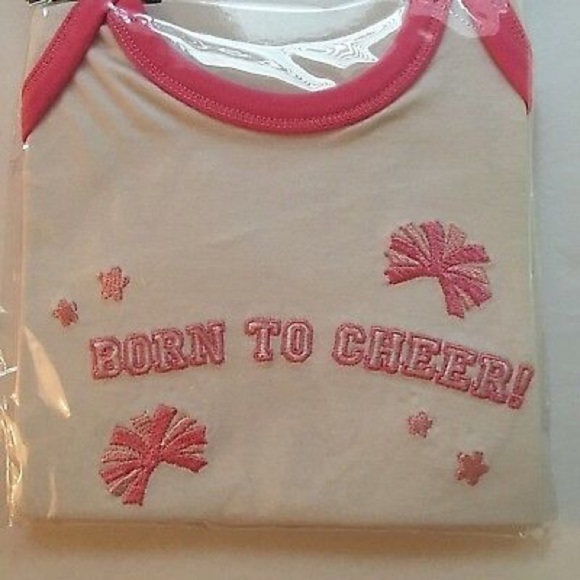 ”Born to Cheer” Diaper Shirt One-Piece Sz 3-6 M - Picture 2 of 5